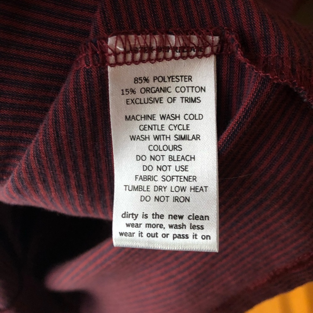 Toad & Co. Organic Cotton Polo Red Blue Striped L - Picture 5 of 5